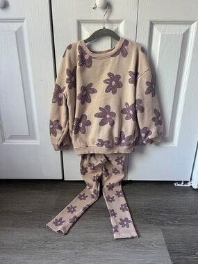 Zara Beige and Mauve Floral Kids Matching Set